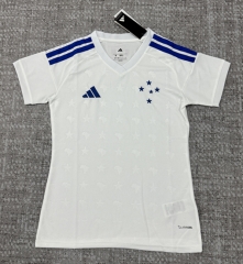 26-27 Cruzeiro EC Away White Women Thailand Soccer Jersey AAA-4506