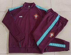 26-27 Portugal Maroon Thailand Soccer Jacket Uniform-815