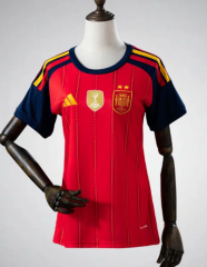 (With FIFA)26-27 2 Stars Spain Home Red Thailand Women Soccer Jersey AAA