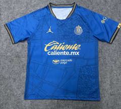 (S-4XL) 26-27 Jordan Deportivo Guadalajara Blue Thailand Soccer Jersey AAA-9527