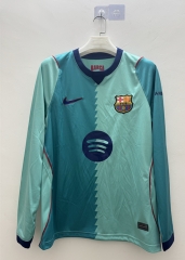 (S-4XL) 26-27 Barcelona 2nd Away Blue&Green LS Thailand Soccer Jersey AAA-9268