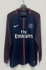 Retro Version 17-18 PSG Home Royal Blue LS Thailand Soccer Jersey AAA-2483