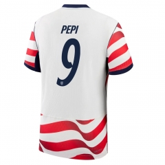 (S-4XL) 26-27 USA Home Red&White PEPI #9 Thailand Soccer Jersey AAA