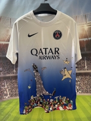 (S-4XL) 26-27 Paris White Thailand Soccer Jersey AAA
