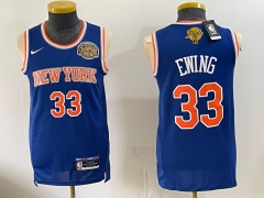 Champions Version New York Knicks #33 Blue NBA Jersey-0840