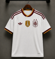 (S-4XL)(With FIFA)26-27 2 Stars Spain Away White Thailand Soccer Jersey AAA
