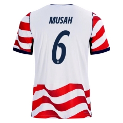 (S-4XL) 26-27 USA Home Red&White TRUSTY #6 Thailand Soccer Jersey AAA