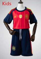 (With FIFA)26-27 2 Stars Spain Home Red Kids/Youth Soccer Uniform