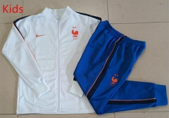 26-27 France White Kids/Youth Soccer Jacket Uniform-815