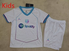 26-27 Barcelona White Kids/Youth Training Soccer Uniform-507