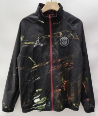 26-27 Jordan PSG Black&Maroon Double-Sided Thailand Soccer Trench Coat-0255