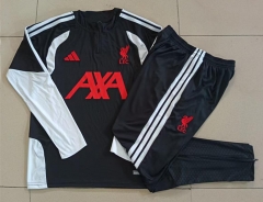 26-27 Liverpool Black Thailand Soccer Tracksuit Uniform-815