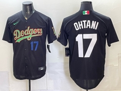 (Logo1)Los Angeles Dodgers #17 Black MLB Jersey-0840