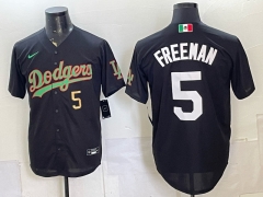 (Logo1)Los Angeles Dodgers #5 Black MLB Jersey-0840