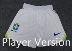 (S-3XL) Player Version 26-27 Brazil Home White Thailand Soccer Shorts-888