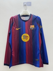 (S-4XL) 26-27 Barcelona Home Red&Blue LS Thailand Soccer Jersey AAA-9268