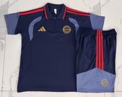26-27 Bayern München Grey&Blue Thailand Polo Uniform-815