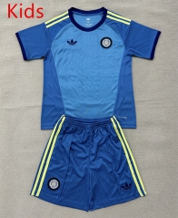 26-27 Leeds United Goalkeeper Blue Kids/Youth Soccer Uniform-AY