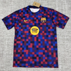 (S-4XL) 26-27 Barcelona Red&Blue Plaid Thailand Soccer Training Jersey AAA-4506