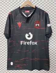 (S-4XL) 26-27 Wrexham Away Black Thailand Soccer Jersey AAA-2044