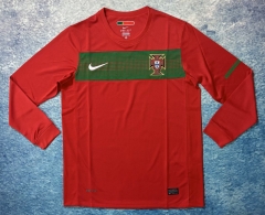 Retro Version 2010 Portugal Home Red LS Thailand Soccer Jersey AAA-6590