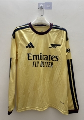 (S-4XL) 26-27 Arsenal 2nd Away Yellow Thailand Soccer LS Jersey AAA-9268