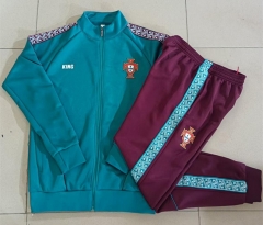 26-27 Portugal Green Thailand Soccer Jacket Uniform-815