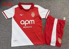 26-27 Monaco Home Red&White kids Soccer Uniform-7809