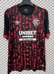 (S-4XL) 26-27 Rangers Football Club 2nd Away Red&Black Thailand Soccer Jersey AAA-2044