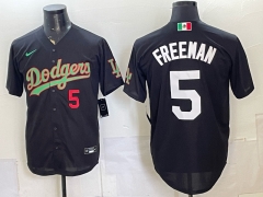(Logo2)Los Angeles Dodgers #5 Black MLB Jersey-0840