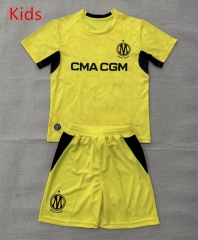 26-27 Olympique de Marseille Goalkeeper Yellow Kids/Youth Soccer Uniform-AY