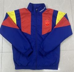 26-27 Spain Blue&Red Thailand Soccer Trench Coat-8268