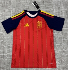 (S-4XL)26-27 2 Stars Spain Home Red Thailand Soccer Jersey AAA-4506