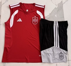 26-27 Spain Red Thailand Soccer Vest Tracksuit-815