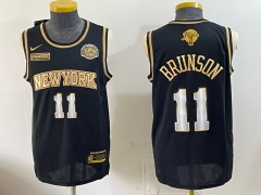 Champions Version New York Knicks #11 Black&Gold NBA Jersey-0840