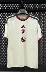 (S-4XL) 26-27 Correct Version Manchester United 2nd Away Beige Thailand Soccer Jersey AAA-2483