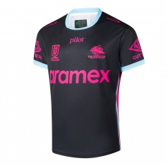 (S-7XL) 2026 Sharks Black Thailand Rugby Shirt