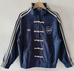 26-27 Arsenal Royal Blue Black Chinese Tang Style Thailand Soccer Jacket-0255