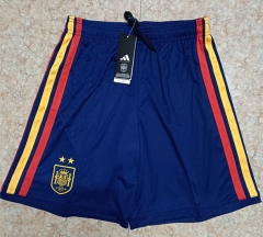 26-27 2 Star Spain Home Royal Blue Thailand Soccer Shorts