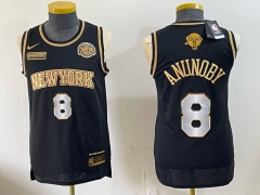 Champions Version New York Knicks #8 Black&Gold NBA Jersey-0840