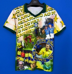 26-27 Brazil Yellow&Green&Pink Thailand Training Soccer Jersey AAA-6486