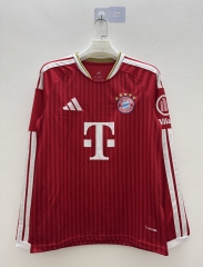 (S-4XL) 26-27 Bayern München Home Red LS Thailand Soccer Jersey AAA-9268