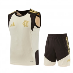 26-27 Flamengo Beige Thailand Training Soccer Vest Uniform-418