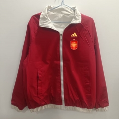 26-27 Spain White Double-Sided Thailand Soccer Trench Coat-1836
