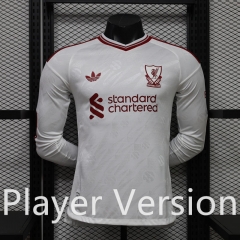 Player Version 26-27 Liverpool Away White LS Thailand Soccer Jersey AAA-888