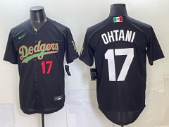 (Logo2)Los Angeles Dodgers #17 Black MLB Jersey-0840