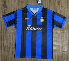 Retro Version 1992-1993 Inter Milan Home Blue&Black Thailand Soccer Jersey AAA-SL