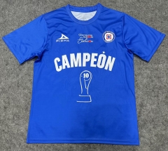 (S-4XL) 26-27 Championship Edition Cruz Azul Blue Thailand Soccer Jersey AAA-9527