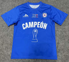 (S-4XL) 26-27 Championship Edition Cruz Azul Blue Thailand Soccer Jersey AAA-9527