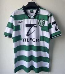 Retro Version 98-99 Sporting Lisbon Clube de Portugal Home White&Green Thailand Soccer Jersey AAA-9171